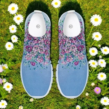 Women's Floral Mesh Slip-On Sneakers - Image 3