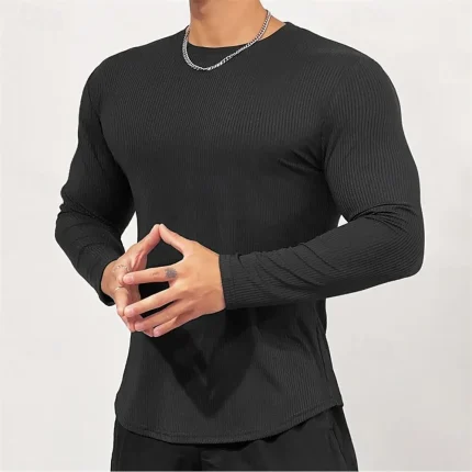 Men's Athletic Shirt Gym Shirt Fitness Shirt Padded - Image 6