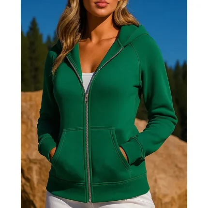 Women's Hooded Vest Polar Fleece Vest Drawstring Sleeveless - Image 5