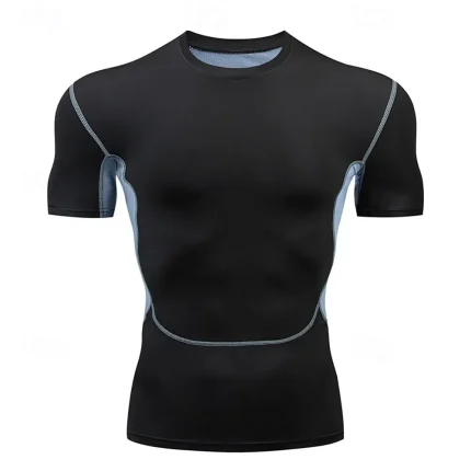 Men's Gym Shirt Running Shirt Short Sleeve Top - Image 5