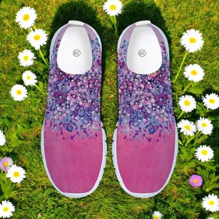 Women's Floral Mesh Slip-On Sneakers - Image 4
