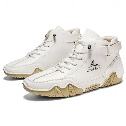 Men's Faux Leather High-Top Sneakers