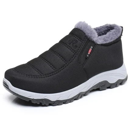 Women's Black Slip-On Winter Shoes with Plush Lining and Non-Slip Sole - Image 3