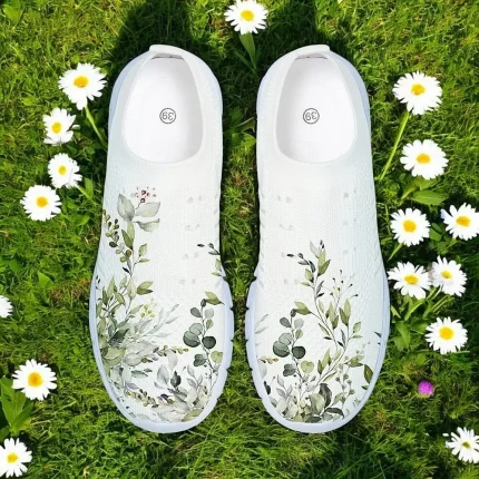 Women's Floral Mesh Slip-On Sneakers - Image 7