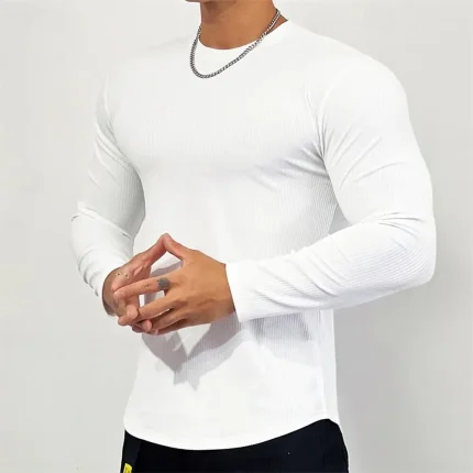 Men's Athletic Shirt Gym Shirt Fitness Shirt Padded - Image 3