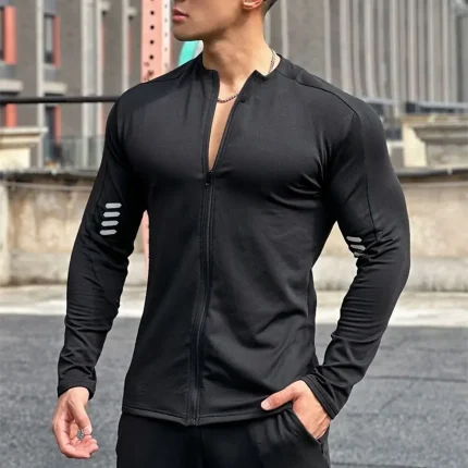 Men Padded Compression Full Zip Warm - Image 3