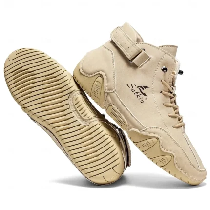 Men's Faux Leather High-Top Sneakers - Image 3