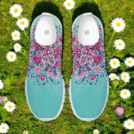 Women's Floral Mesh Slip-On Sneakers - Image 5
