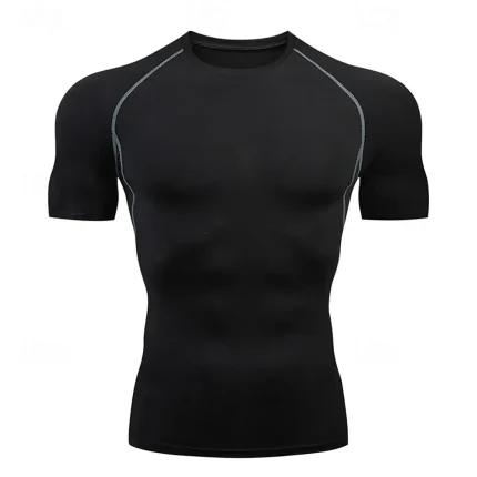 Men's Gym Shirt Running Shirt Short Sleeve Top - Image 7