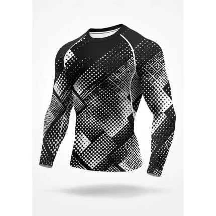 Unisex Running Shirt Geometric UPF 50 - Image 4