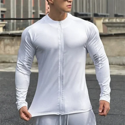 Men Padded Compression Full Zip Warm - Image 5
