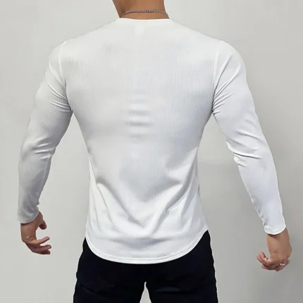 Men's Athletic Shirt Gym Shirt Fitness Shirt Padded - Image 5