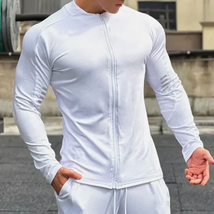Men Padded Compression Full Zip Warm - Image 4