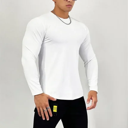 Men's Athletic Shirt Gym Shirt Fitness Shirt Padded - Image 4