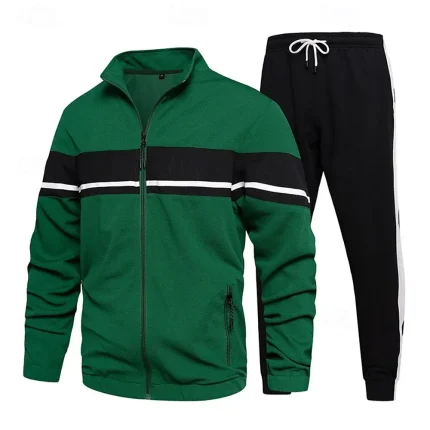 Men's Tracksuit Sweatpants Zip Up Sweatshirt Fall Zipper - Image 5