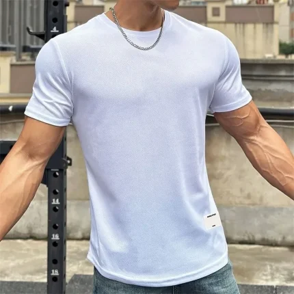 Men's Running T-Shirt Short Sleeve Tee Tshirt Casual - Image 5