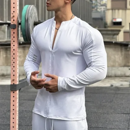 Men Padded Compression Full Zip Warm - Image 6