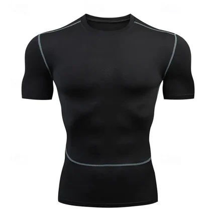 Men's Gym Shirt Running Shirt Short Sleeve Top - Image 3