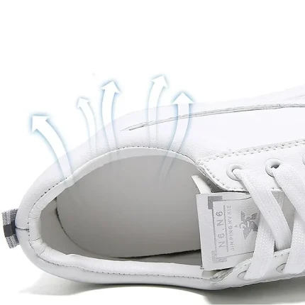 Women's White Platform Sneakers with Lace-Up Design and Elevated Sole - Image 6
